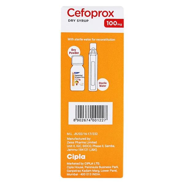CEFOPROX TANGY ORANGE FLAVOUR 100mg Dry Syrup 30ml