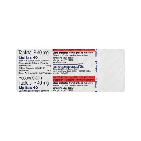 Lipitas 40mg Tablet 10'S