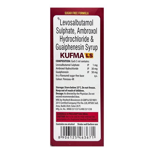 KUFMA LS SUGAR FREE LITCHI FLAVOURED COUGH Syrup 100ml