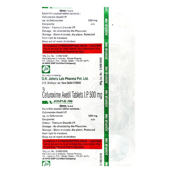 Jospar 500mg Tablet 10'S