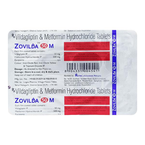 ZOVILDA M 500 Tablet 15's