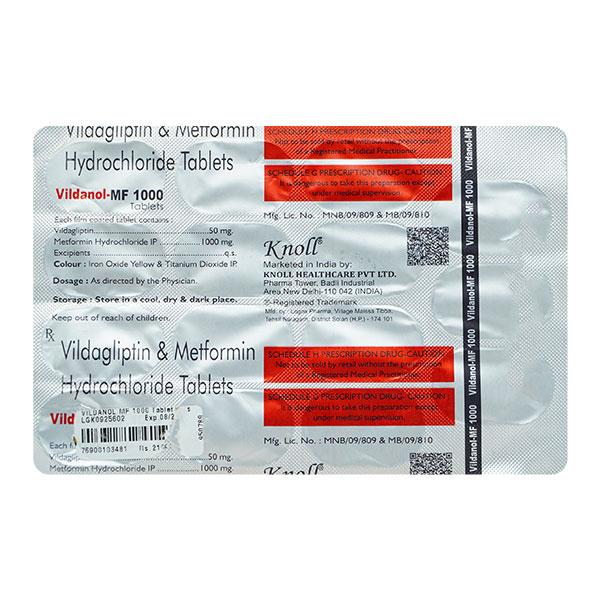 VILDANOL MF 1000 Tablet 15's