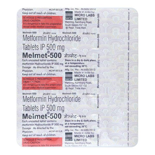 Melmet 500mg Tablet 20'S
