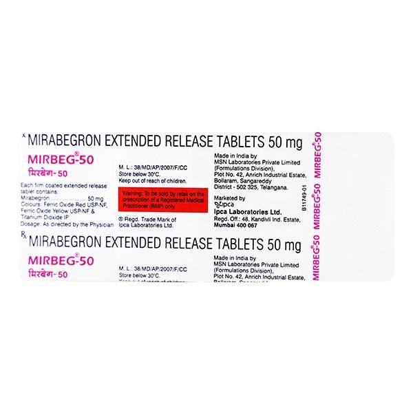 Mirbeg 50mg Tablet 10'S