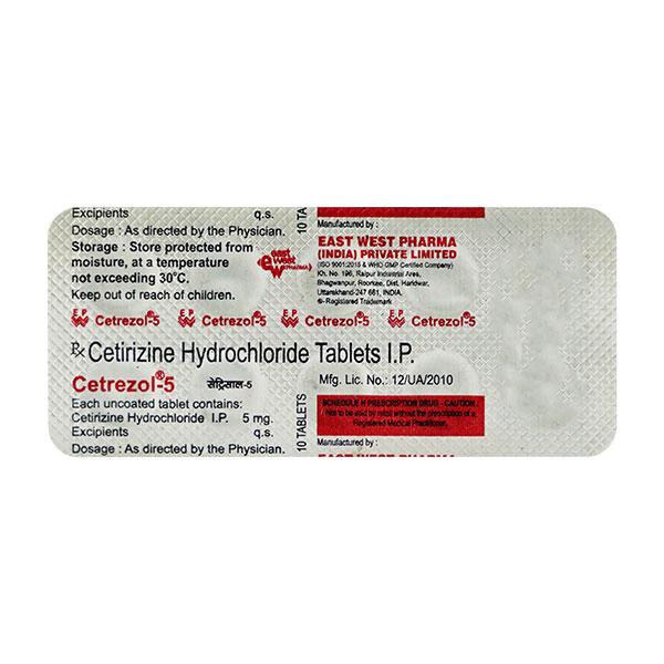 Cetrezol 5mg Tablet 10'S