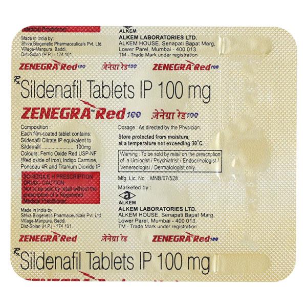 Zenegra Red 100 Tablet 4'S