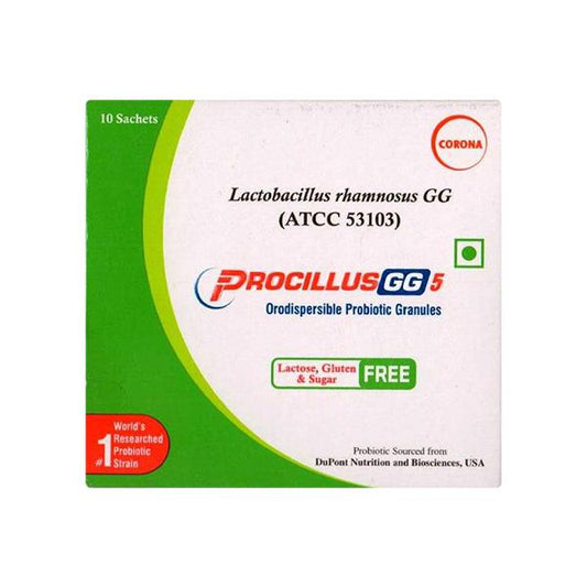 PROCILLUS GG 5 ORODISPERSIBLE LACTOSE,GLUTEN & SUGAR FREE Granules 0.75gm