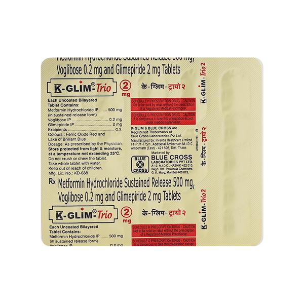 K GLIM TRIO 2mg Tablet 15's