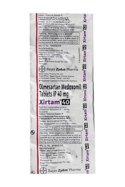 Xirtam 40mg Tablet 10'S