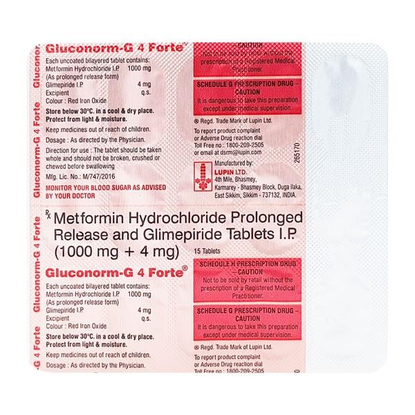 Gluconorm G4 Forte Tablet 15'S