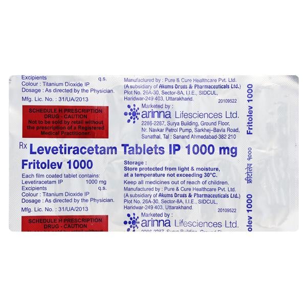 Fritolev 1000mg Tablet 10'S