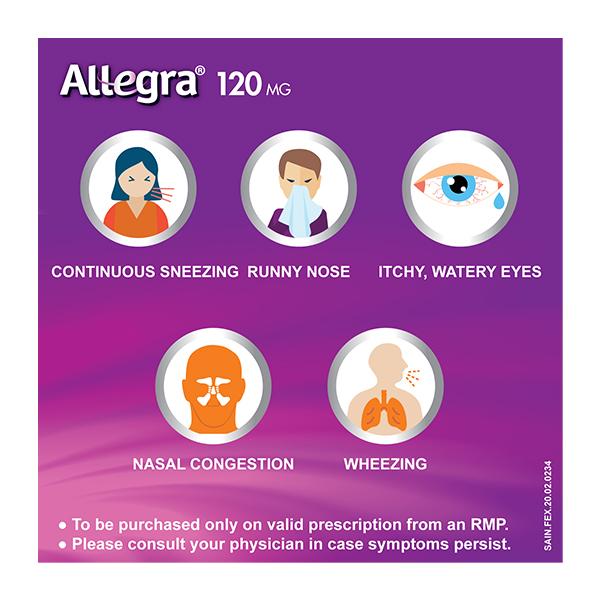 Allegra 120mg Tablet 10'S