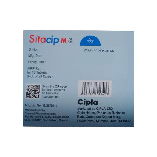 SITACIP M 50/500 Tablet 10's