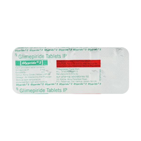 Glypride 2mg Tablet 10'S