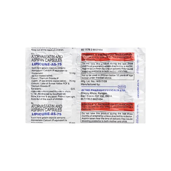 Lipicure AS 75mg Capsule 10'S