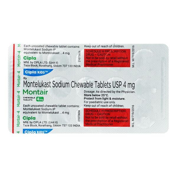 Montair 4mg Chewable Tablet 15'S