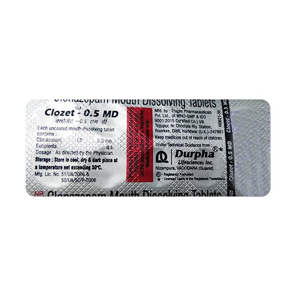 CLOZET MD MOUTH DISSOLVING 0.5 Tablet 10's