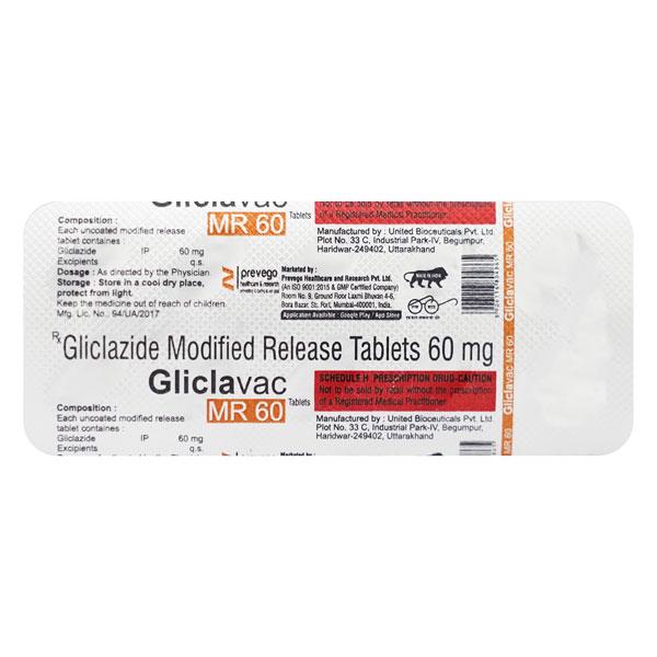 GLICLAVAC MR 60 Tablet 10's