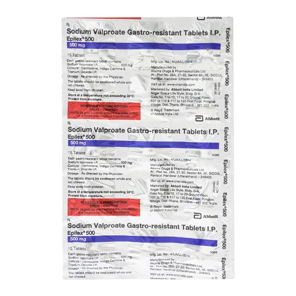 EPILEX 500mg Tablet 15's