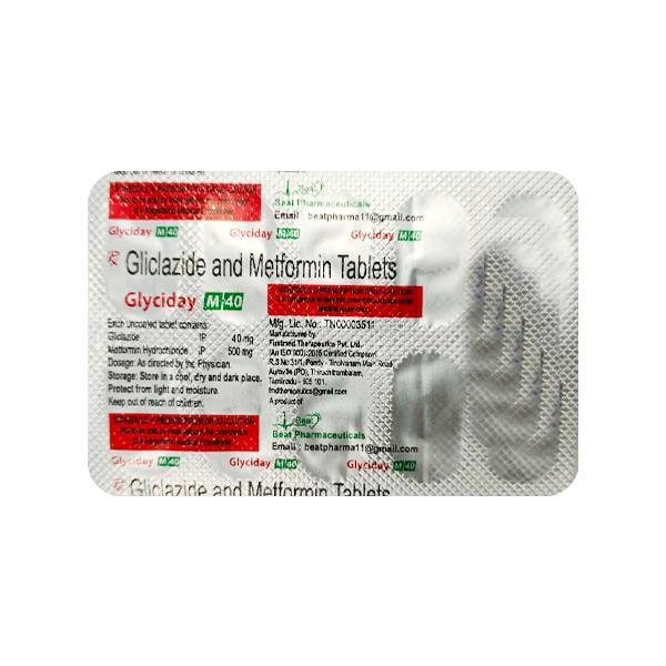GLYCIDAY M 40mg Tablet 10's