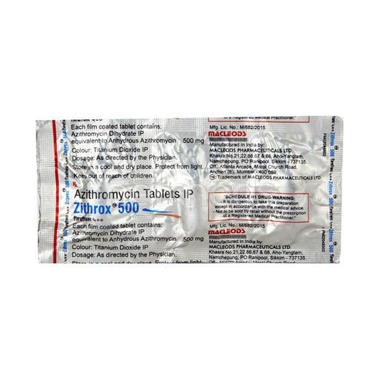 Zithrox 500mg Tablet 3'S