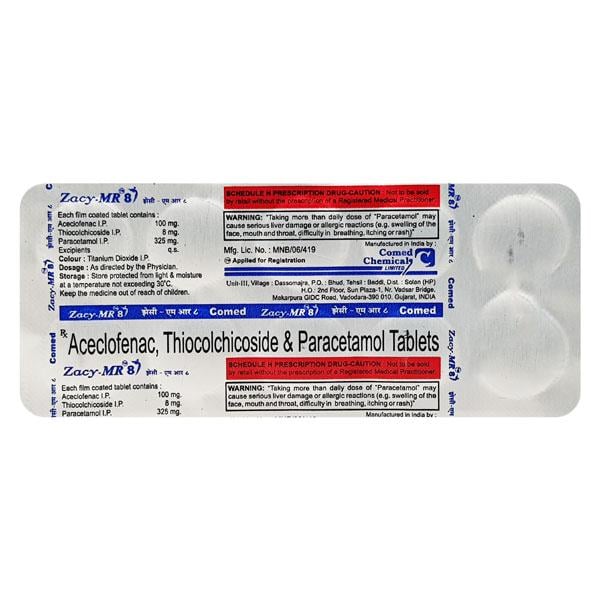 Zacy MR 8mg Tablet 10'S