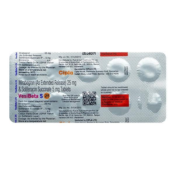 VESIBETA S 25 Tablet 10's