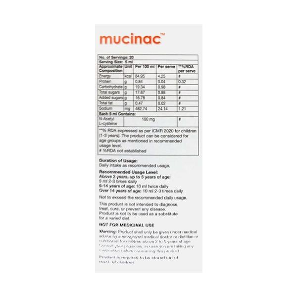 MUCINAC CHERRY FLAVOUR Oral Solution 100ml