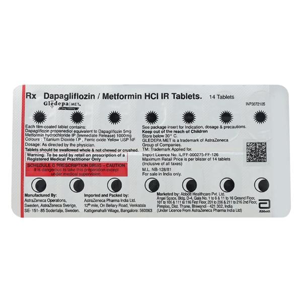 GLEDEPA MET 5/1000mg Tablet 14's