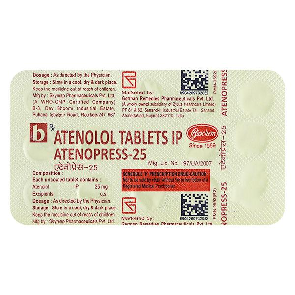 Atenopress 25mg Tablet 14'S