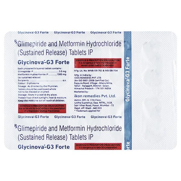 GLYCINOVA G FORTE 3mg Tablet 10's