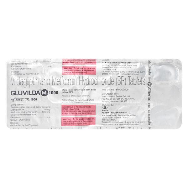 GLUVILDA M+ 1000 Tablet 15's
