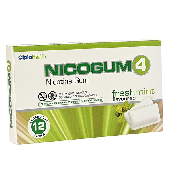 NICOGUM 4 SUGAR FREE FRESHMINT FLAVOURED Chew Gum 12's