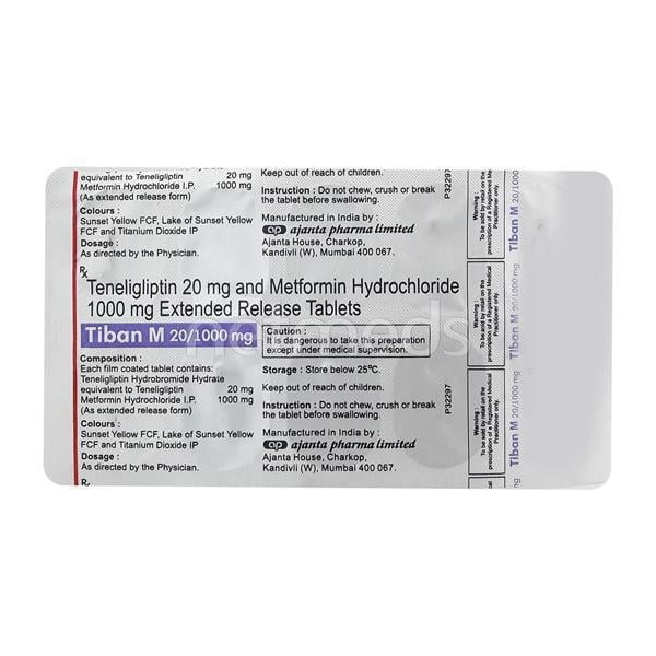 Tiban M 1000mg/20mg Tablet 10'S
