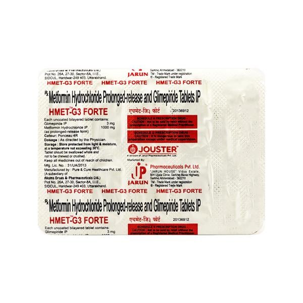 Hmet G Forte 3Mg Tablet 10's