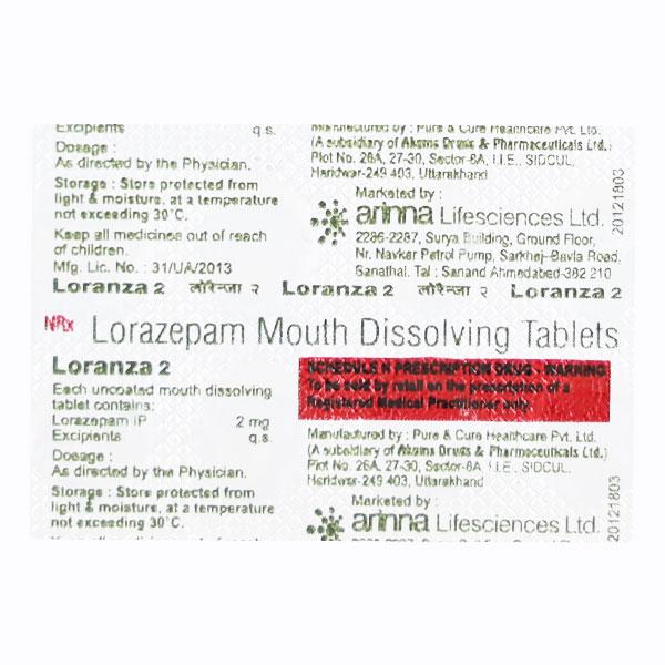 Loranza 2mg Tablet 10'S