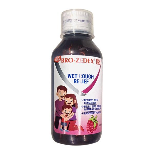 BRO ZEDEX LS WET COUGH RELIEF RASPBERRY FLAVOUR Expectorant 100ml