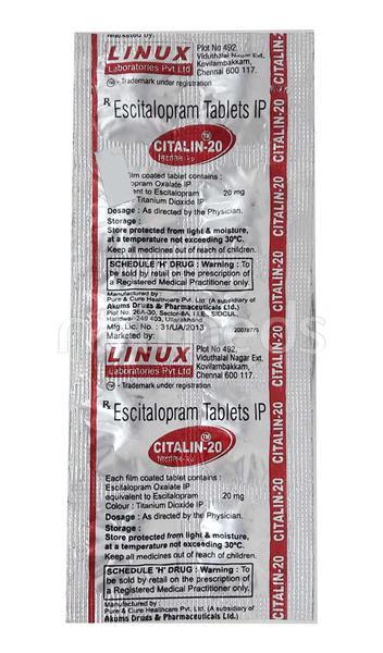 Citalin 20mg Tablet 10'S