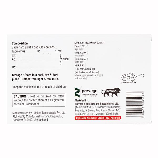 TACROLIUS 1 Capsule 10's