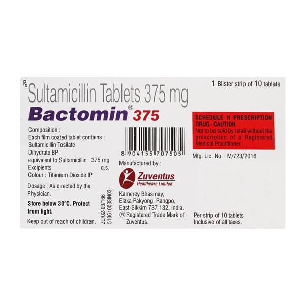 Bactomin 375mg Tablet 10'S