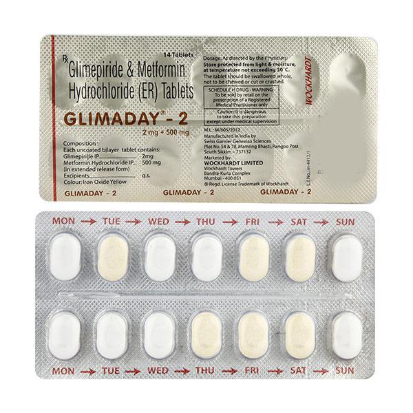 Glimaday 2mg Tablet 14'S
