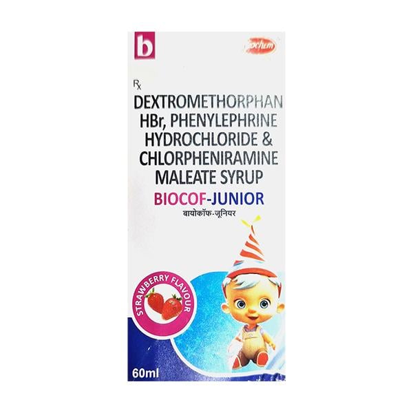BIOCOF JUNIOR Strawberry Flavour Syrup 60ml