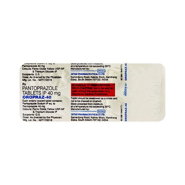 Oropraz 40mg Tablet 10'S