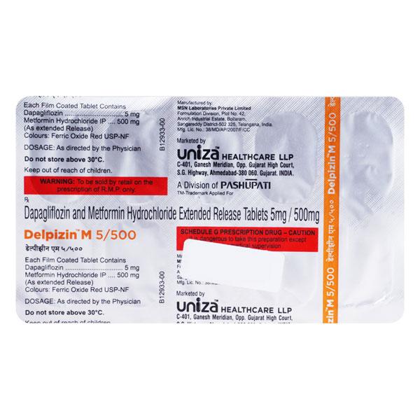 DELPIZIN M 5/500 Tablet 10's