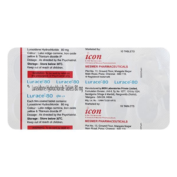 Lurace 80mg Tablet 10'S