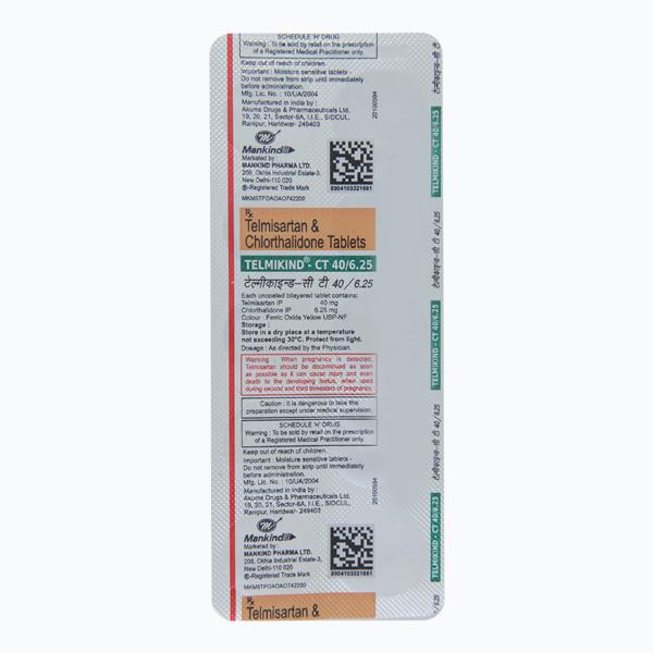 TELMIKIND CT 40/6.25mg Tablet 10's