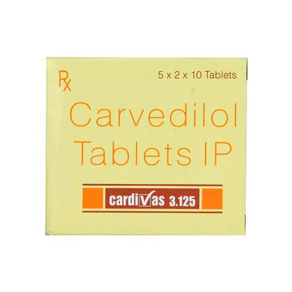 Cardivas 3.125mg Tablet 10'S