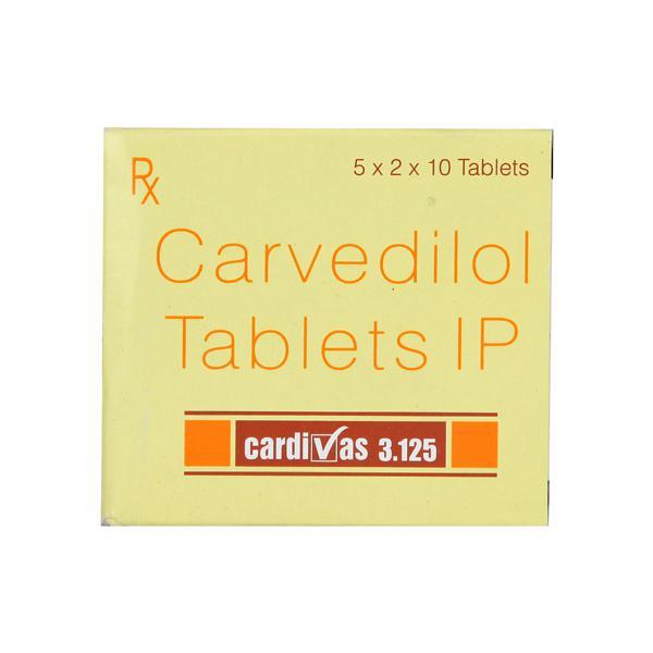 Cardivas 3.125mg Tablet 10'S