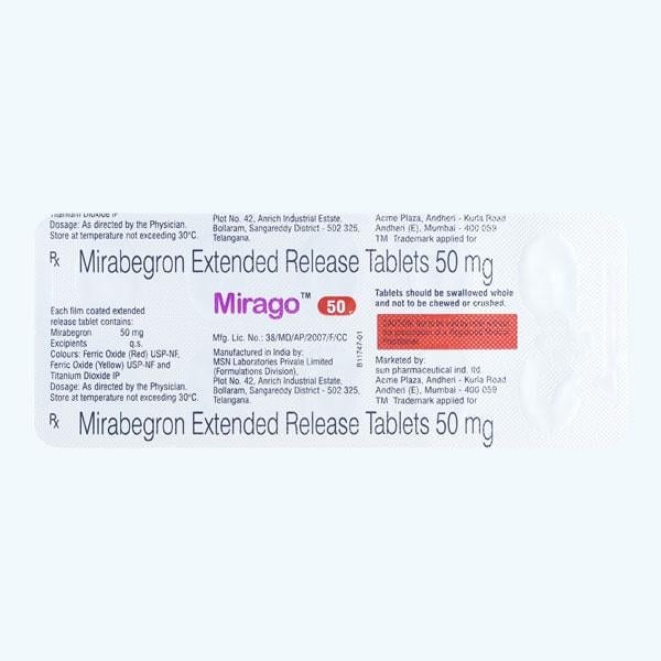 Mirago 50mg Tablet 10'S