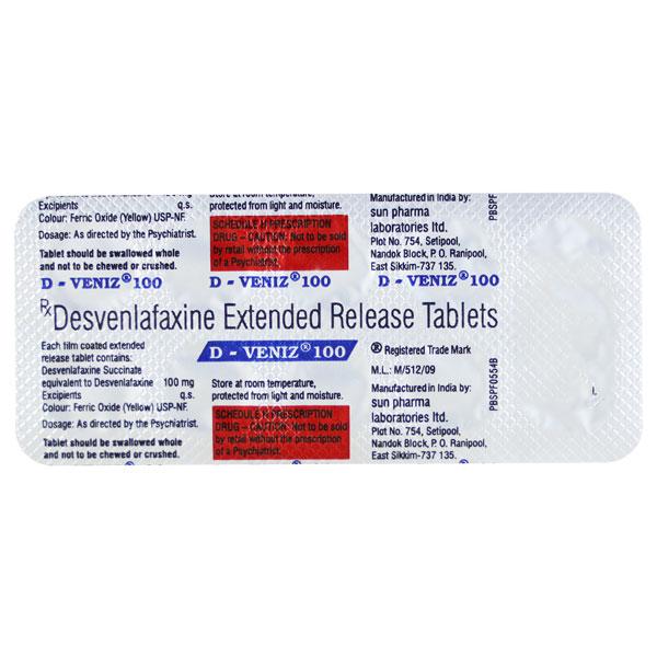 D Veniz 100mg Tablet 10'S
